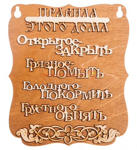 ПЛАНШЕТ "ПРАВИЛА ДОМА" буквы во Краснодаре